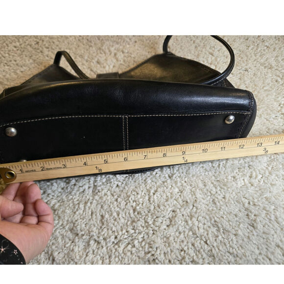 Fossil Vintage Smooth Black Leather Purse Handbag - Picture 13 of 16